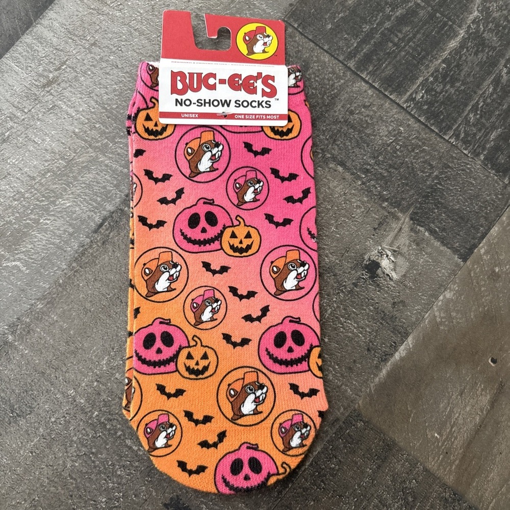 Buc-ee's No Show Halloween Socks One Size Fits Most Unisex New W/ Tag